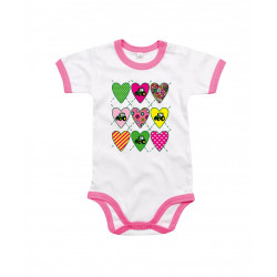 TS Baby Romper Love Tractor Pink