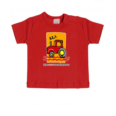Baby T-shirt Rood  Met Rood wordt ik Groot!