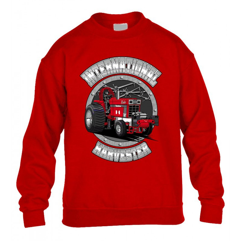 International Harvester Tractor Sweater Crew Volw rood