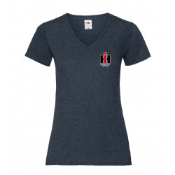 TS IH Dames T'shirt V hals Logo grijs