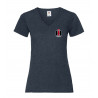 IH Dames T-shirt V hals Logo grijs