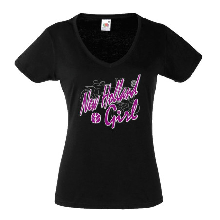 New Holland Dames T-shirt V hals "New Holland Girl"