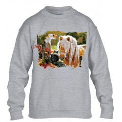 TS Sweater Crew paard met kat voor meisjes