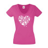 TS T-shirt V hals pink IH heart volw