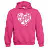 TS Sweater Hooded  IH heart  pink voor meisjes