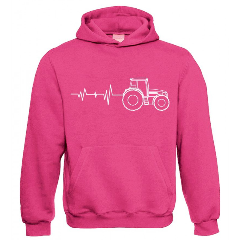 TS Sweater Hooded Tractor Pulse Pink  Kids