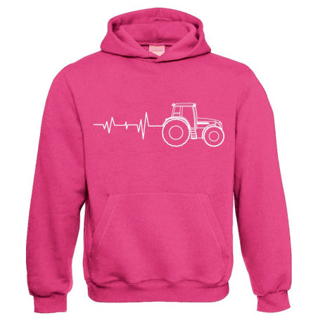 TS Sweater Hooded Tractor Pulse Pink  Kids