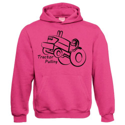 TS Sweater Hooded Tractor Pulling Pink Kids