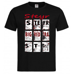 TS Heren T-shirt Steyr  BIG RED  Zwart