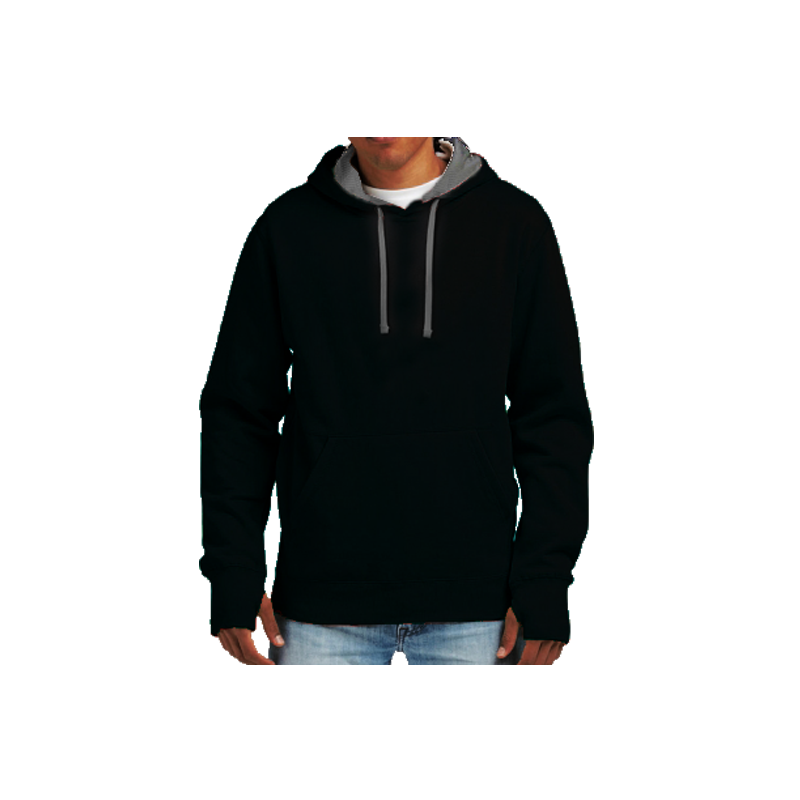 Contrast Hooded Sweatshirt Zwart / Grijs met logo