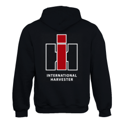 International Harvester Sweater Hooded met logo zwart