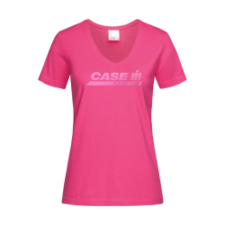 Case Dames T-shirt V hals Logo Glitter Pink