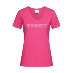Fendt Dames T-shirt V hals Logo Glitter Pink
