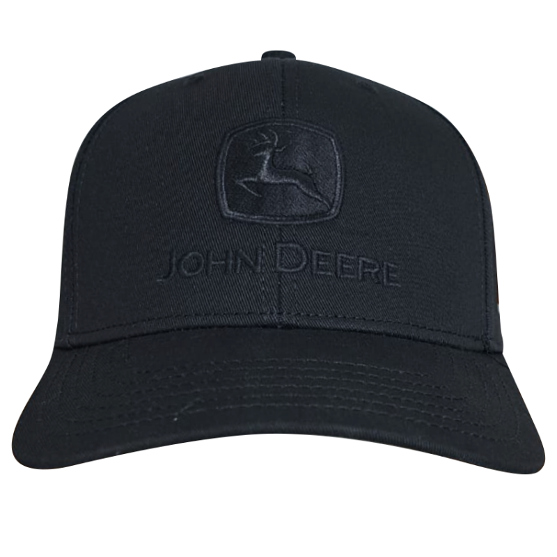 JOHN DEREE Black embroided cap