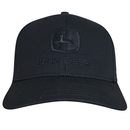 JOHN DEREE Black embroided cap